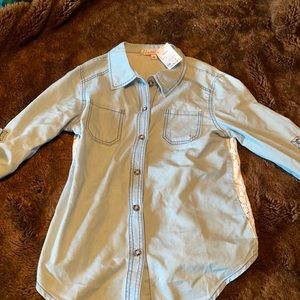 Chambray shirt with lace back detail